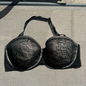 Cacique lightly lined multiway strapless Black Floral Lace Bra 44DD